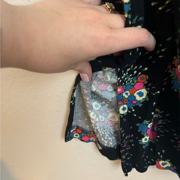 Anthropologie Scarletta Sweetheart Neckline Floral Dress 0 Black - Picture 7 of 10